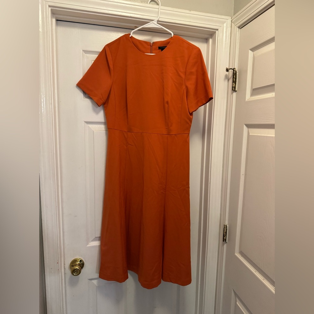 Ann Taylor Bold Orange Midi Dress